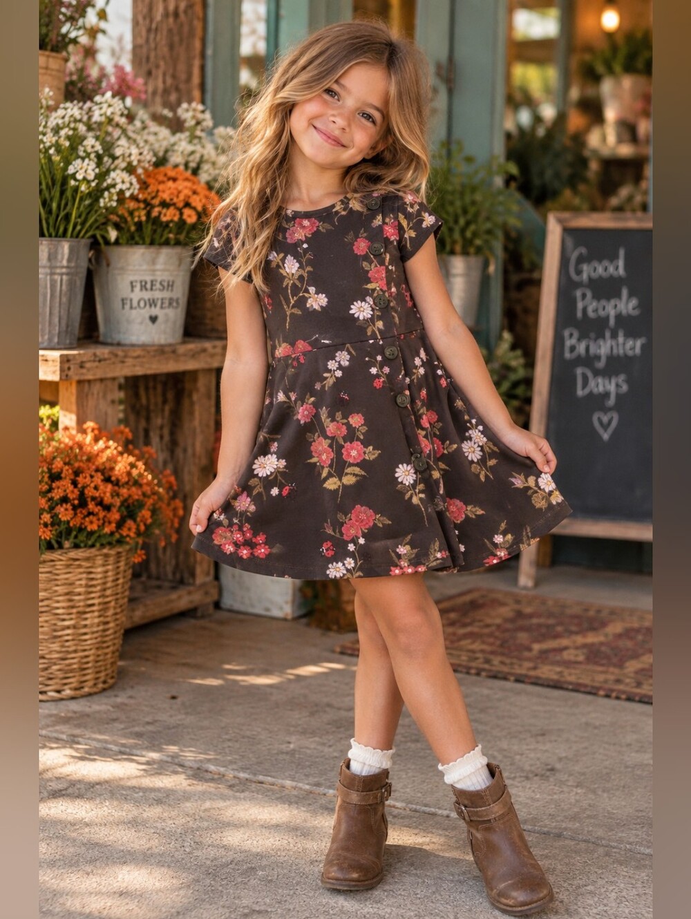 Paola Bimbi Girls Floral Ladybug Dress Size 6
